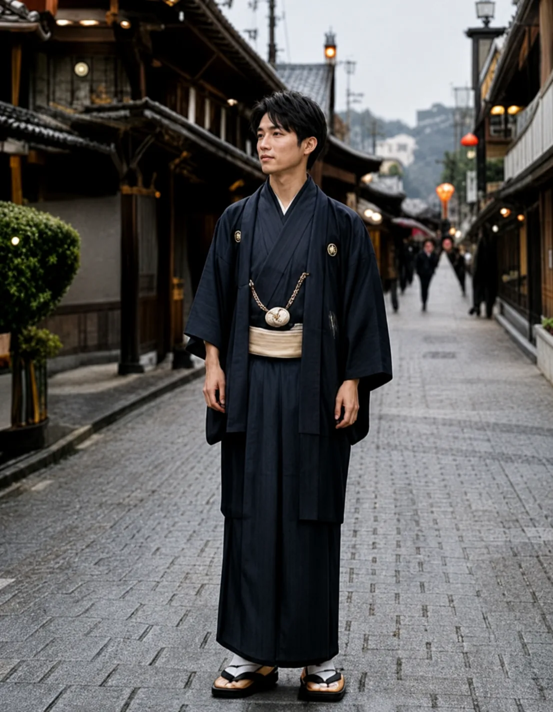 男性着物の全身姿