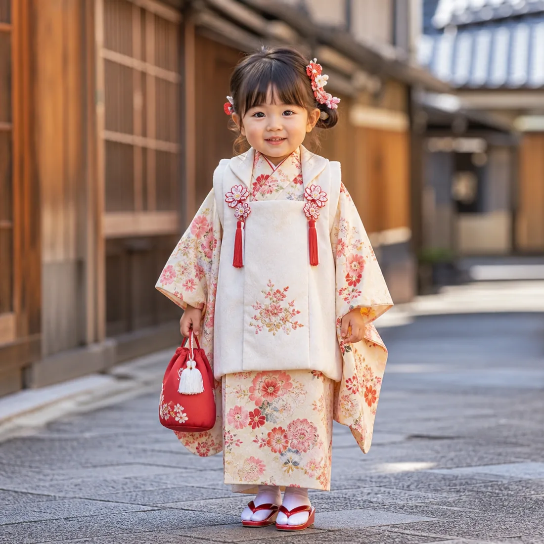 子供プランの着物を着た3歳頃のお子様