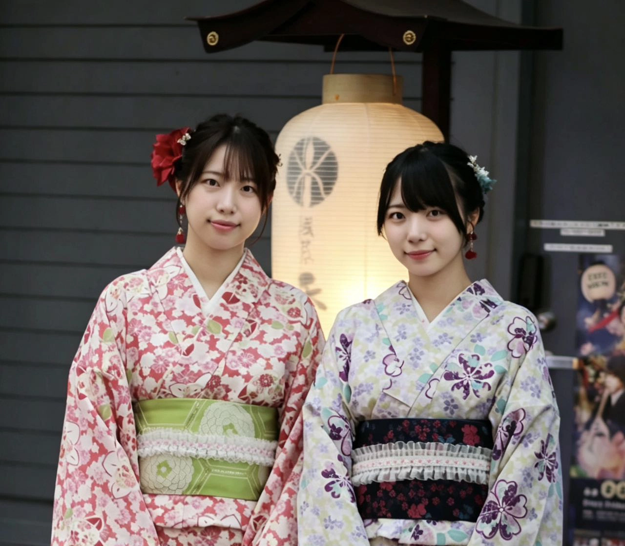 友人同士で楽しむ着物コーデ